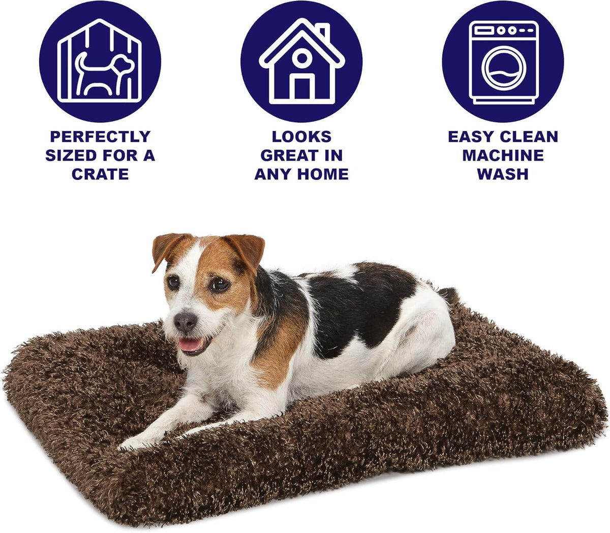 Quiettime Deluxe Coco Chic Pet Bed - Ultra-Soft, Overstuffed, and Machine Washable, Suitable for 24-Inch Crates
