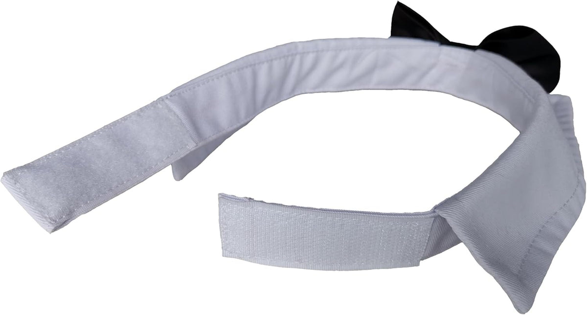 Dog Necktie Tuxedo Collar in Cotton with Black Tie for Small, Medium, and Large Dogs (Size S)