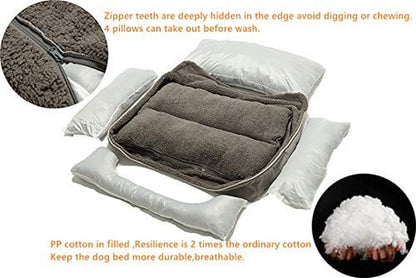 Rectangle Dog Bed - Washable, Warm, Anti-Slip Design for Small to Large Dogs (Medium, Grey)