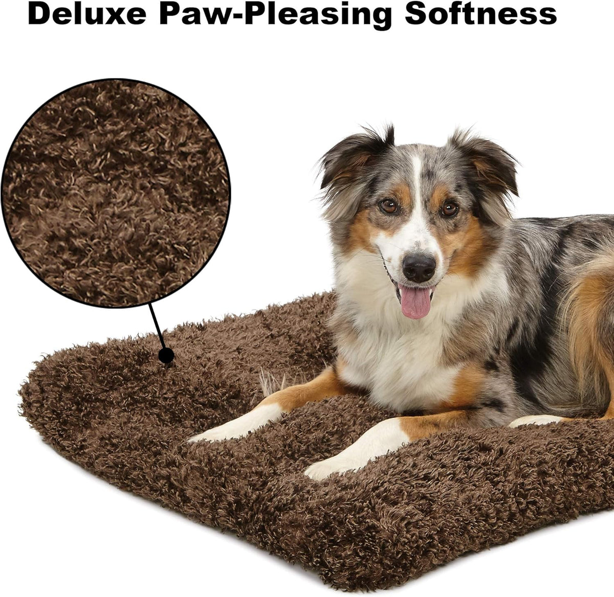 Quiettime Deluxe Coco Chic Pet Bed - Ultra-Soft, Overstuffed, and Machine Washable, Suitable for 24-Inch Crates